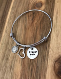 Soccer Mom Bracelet Jewelry Gift Player Team Life Quote Hand Stamped Adjustable Bangle Custom Personalized