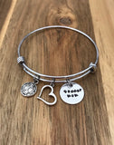 Soccer Mom Bracelet Jewelry Gift Player Team Life Quote Hand Stamped Adjustable Bangle Custom Personalized