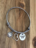 Soccer Mom Bracelet Jewelry Gift Player Team Life Quote Hand Stamped Adjustable Bangle Custom Personalized