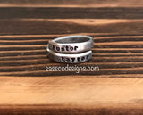 hand stamped silver wrap ring custom personalized