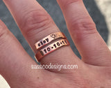 Custom Hand Stamped Copper Wrap Ring