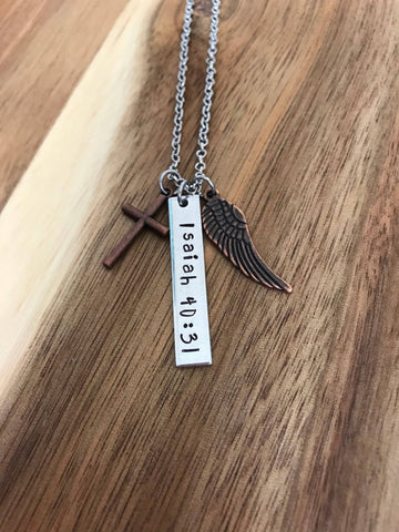 Isaiah 40:31 necklace christian jewelry