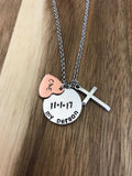 My Person Necklace Jewelry Anniversary Custom Personalize Wedding Date Cross Boyfriend Husband Name Hand Stamped Gift Layered Heart