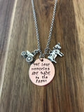 Tractor Cow Farm Necklace Jewelry The best memories are made on the Farm Girl Gift Raised Farmhouse Farm Life Farmer Hand Stamped Copper