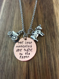 Tractor Cow Farm Necklace Jewelry The best memories are made on the Farm Girl Gift Raised Farmhouse Farm Life Farmer Hand Stamped Copper