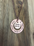 Psalm 55:22 Necklace Jewelry Cast Your Cares on the Lord Christian Gift Bible Verse Cross Cursive Script Copper Jewelry Gift Hand Stamped