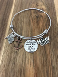 US Navy Wife Bracelet Jewelry Always Under The Same Sky Gift