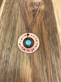 Let It Go Arrow Necklace Jewelry Handstamped Synthetic Turquoise Opal Copper Personalized Custom Gift Daily Reminder Inspirational