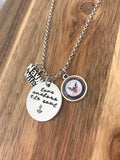 Navy Wife Necklace Jewelry Deployment Gift Love Anchors The Soul Anchor Hand Stamped US United States Navy Military Quote Saying