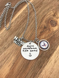 Navy Wife Necklace Jewelry Deployment Gift Love Anchors The Soul Anchor Hand Stamped US United States Navy Military Quote Saying