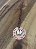 Philippians 4:6 Necklace Jewelry Gift Be Anxious For Nothing Christian Bible Verse Cross Copper Jewelry Gift Hand Stamped Open Circle