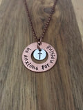 Philippians 4:6 Necklace Jewelry Gift Be Anxious For Nothing Christian Bible Verse Cross Copper Jewelry Gift Hand Stamped Open Circle