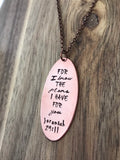 Jeremiah 29:11 Necklace Jewelry Christian Gift Bible Verse Scripture For I Know The Plans I Have For You Copper Oval Hand Stamped