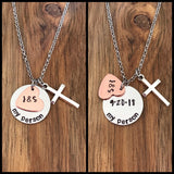 My Person Necklace Jewelry Anniversary Custom Personalize Wedding Date Cross Boyfriend Husband Name Hand Stamped Gift Layered Heart