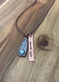 Ranch Life Cactus Necklace Jewelry Turquoise Copper Wife Texas Southwest Western Southwestern Gift Hand Stamped