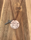 Psalm 46:5 Necklace God Is Within Her She Will Not Fall Cross Copper Bible Verse Christian Gift Scripture God Hand Stamped Jewelry