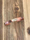 God Is Greater Than The Highs And Lows Bracelet Jewelry Thin Copper Cuff Christian Gift Daily Reminder Inspirational Hand Stamped Code