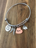 Custom Baby Name Memorial Bracelet Jewelry Forever In My Heart Miscarriage Gift Tiny Angel Wings Feet Adjustable Bangle Charm Hand Stamped