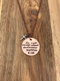 Matthew 6:34 necklace jewelry do not worry about tomorrow cross christian