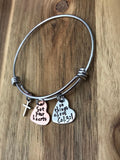Colossians 3:1 Bracelet Jewelry Bible Verse Scripture Christian Gift Copper Heart Cross Hand Stamped Set Your Hearts In Things Above