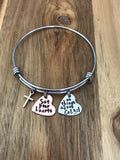 Colossians 3:1 Bracelet Jewelry Bible Verse Scripture Christian Gift Copper Heart Cross Hand Stamped Set Your Hearts In Things Above