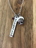Firefighter Wife Necklace Thin Red Line Jewelry Gift Hand Stamped Firefighters Helmet Family Firemans Wife
