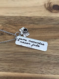 Photography Necklace Camera Jewelry Photographer Gift Some Memories Never Fade Quote Hammered Hand Stamped Custom Cursive