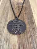 Psalm 139:14 Necklace Jewelry Fearfully And Wonderfully Made Christian Gift Vintage Brass Handstamped Bible Verse Scripture