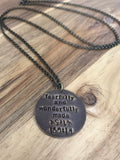 Psalm 139:14 Necklace Jewelry Fearfully And Wonderfully Made Christian Gift Vintage Brass Handstamped Bible Verse Scripture