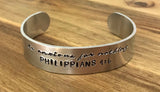 Philippians 4:6 Cuff Bracelet Jewelry Be Anxious For Nothing Christian Bible Verse Scripture Gift Daily Reminder Inspirational Hand Stamped