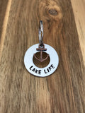 Lake Life Anchor Keychain Lake Gift Hand Stamped Quote Custom Personalized Open Circle Lake Bum Lake Girl