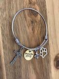 Proverbs 12:10 Bracelet Jewelry Gift Bible Verse Scripture Christian Brass Cross Dog Pawprint Animal Lover Hand Stamped
