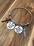 Psalm 91:4 Bracelet Jewelry Gift Bible Verse Scripture Christian Cross Feather Bangle Charm Hand Stamped He Will Cover You With His Feathers