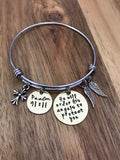 Psalm 91:11 Bracelet Jewelry Gift Bible Verse Scripture Christian Brass Cross Wings Hand Stamped He Will Order His Angels To Protect You