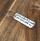 Drive Safe I Need You Here With Me Keychain Hammered Gift For Husband Boyfriend New Driver Hand Stamped Quote Custom Personalized