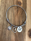 Soccer Mom Bracelet Jewelry Gift Player Team Life Quote Hand Stamped Adjustable Bangle Custom Personalized