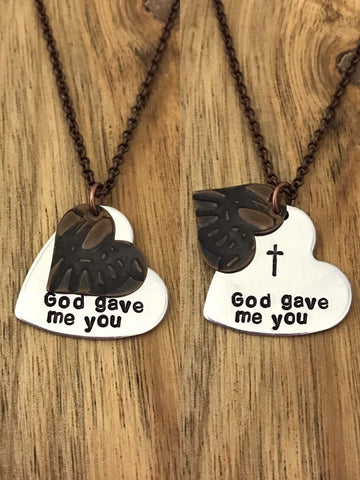 God gave me you necklace jewelry stamped
