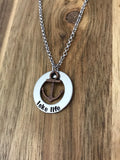 Lake Life Necklace Anchor Jewelry Gift Lake Bum Lake Girl Hand Stamped Open Circle Mixed Metal