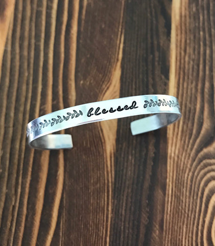 Blessed silver cuff bracelet