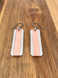 Hammered Mixed Metal Layered Vertical Bar Earrings
