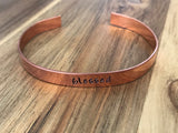 Blessed Handstamped Copper Cuff Bracelet