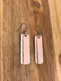 Hammered Mixed Metal Layered Vertical Bar Earrings