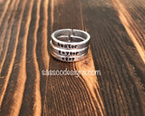 hand stamped silver stacking rings