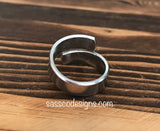 Custom Hand Stamped Aluminum Wrap Ring 1/4''